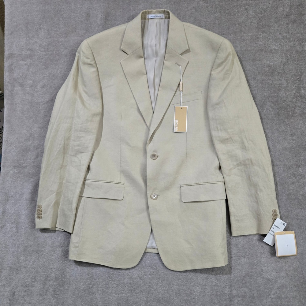 Michael Kors Linen Sport Coat Blazer 38R Summer Wedding Quiet Luxury Hamptons